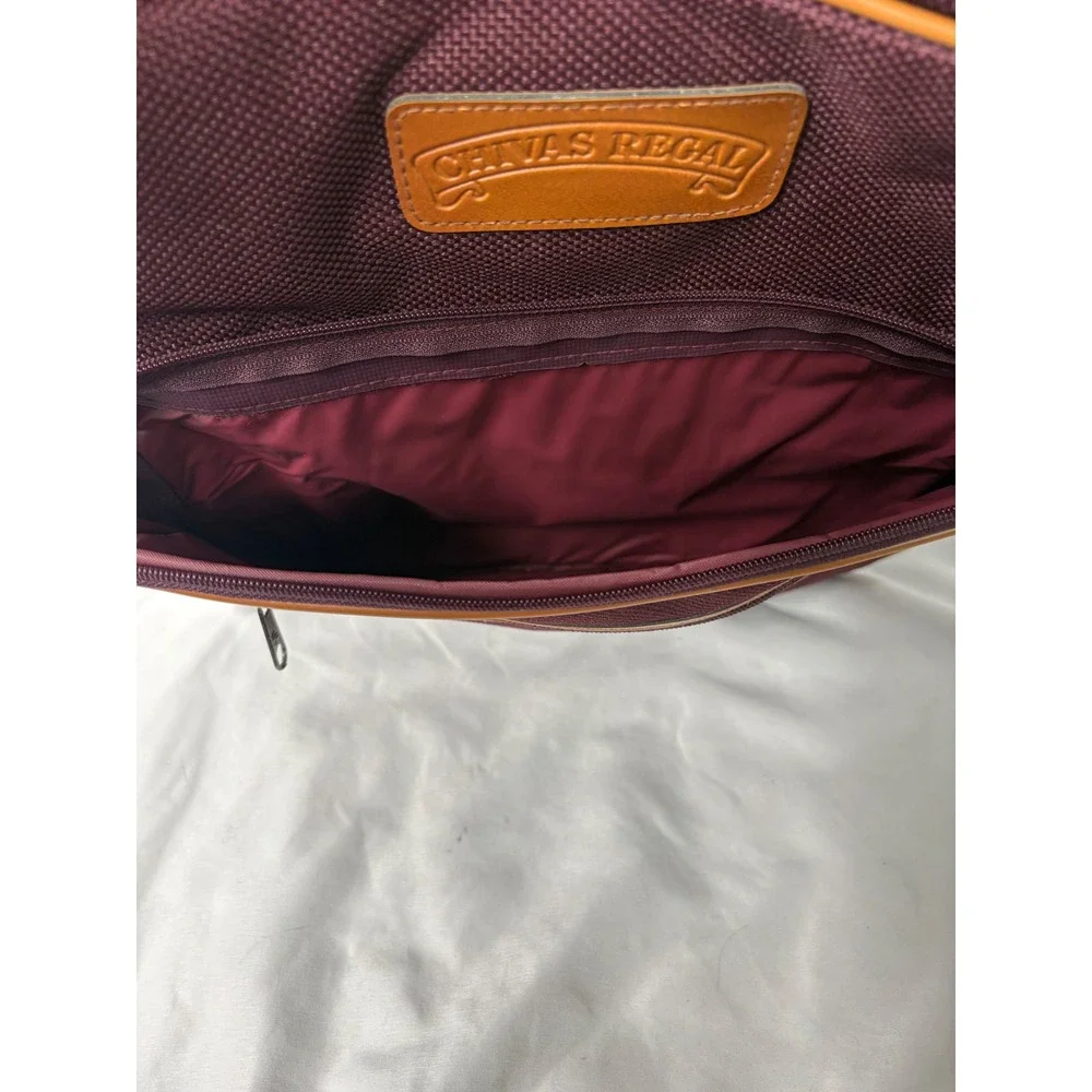 Vintage Chivas Regal Messenger Bag Burgundy Canvas Crossbody Shoulder Bag Retro‎